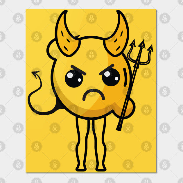 Lemon Demon Posters - Cute Angry Devil Lemon Demon Poster TP3010 ...